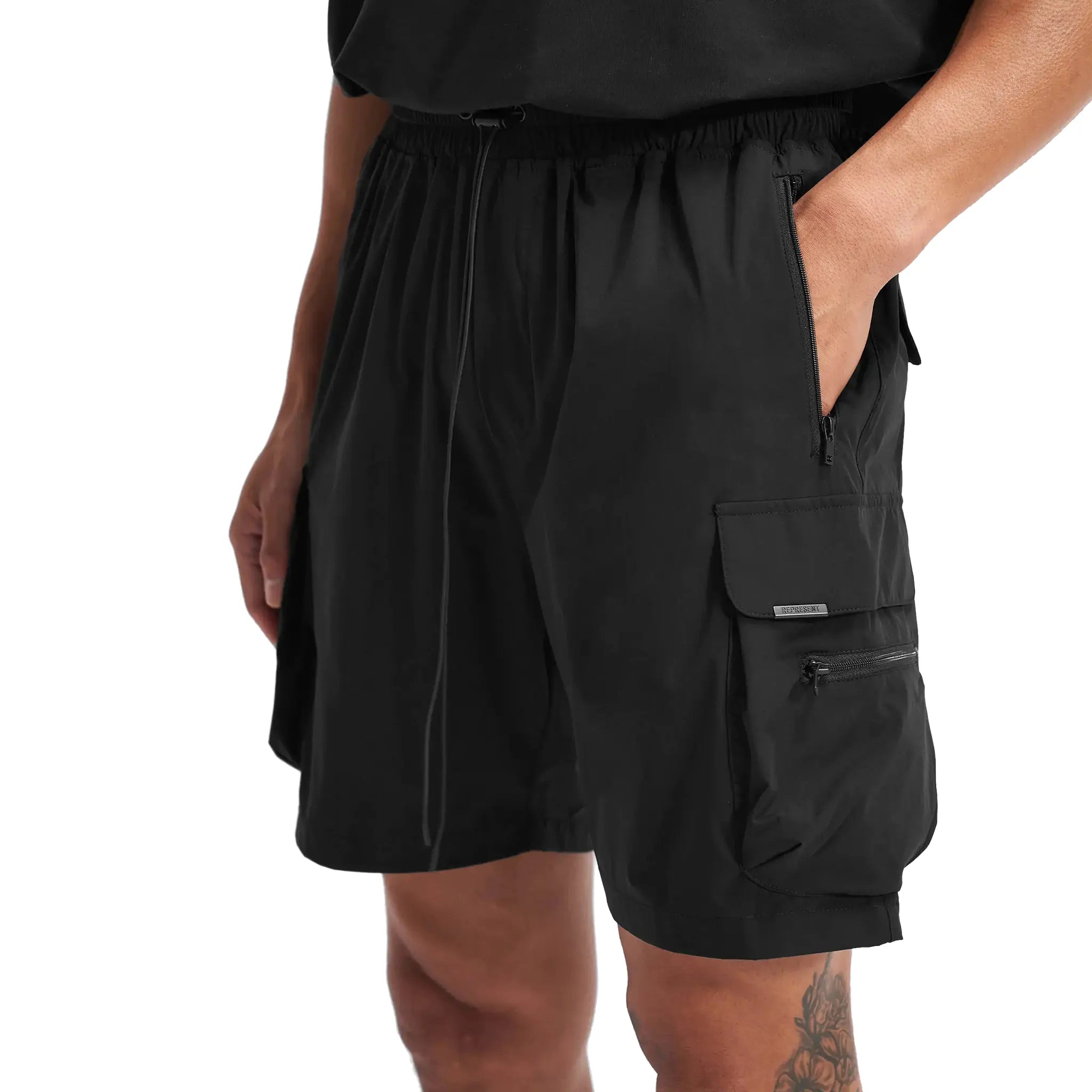 Pocket view of Represent 247 Black Shorts M09048-01